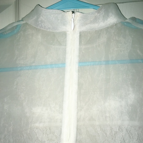 Free People Lace Blouse Transparent Top Tee Boho Sheer - Picture 7 of 12